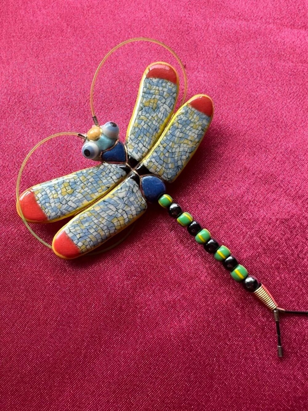 Jewelry 10 Ceramic Beaded Dragon Fly Brooch